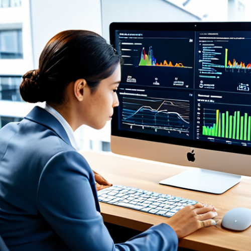 Home 11 A professional individual, male or female, in a modest business suit, seated at a sleek, modern desk in a well-lit contemporary office. They are intently focused on a laptop screen that displays neatly organized digital notes and code snippets, representing a comprehensive cloud work diary. Subtle graphics of cloud infrastructure and data flow are visible on the screen and in the background, emphasizing productivity and clarity. The pose is natural and engaged. fully clothed, appropriate attire, safe for work, professional, perfect anatomy, correct proportions, well-formed hands, proper finger count, natural body proportions, high quality, professional photography.