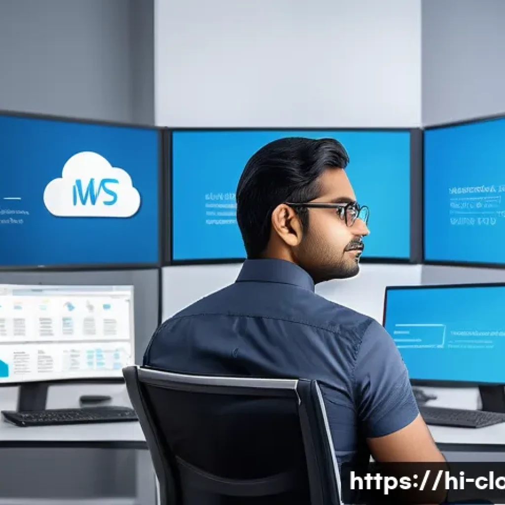 클라우드 자격증 관련 업계 수요 조사 - A professional Indian man in his early 30s, dressed in smart business casual attire with a neatly bu...