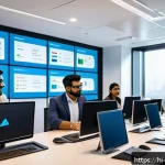 Home 19 클라우드 컴퓨팅 관련 최신 자격증 트렌드 - A modern office environment showing a diverse group of Indian IT professionals collaborating on clou...