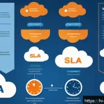 Home 18 클라우드 서비스 간 SLA 비교 분석 - An intricate infographic depicting the key components of a Cloud Service Level Agreement (SLA) tailo...